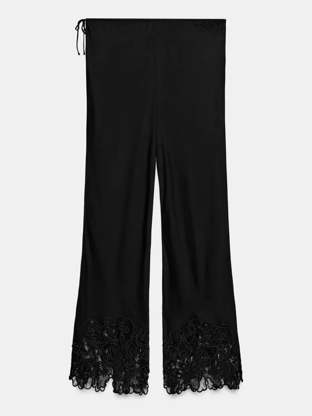 NWT Zara Collection Embroidered Satin Effect Pants